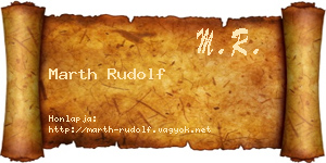 Marth Rudolf névjegykártya